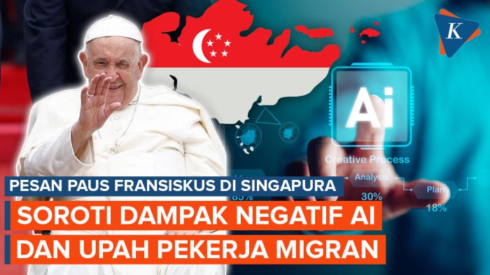 Pesan paus fransiskus di singapura jangan lupakan pekerja migran