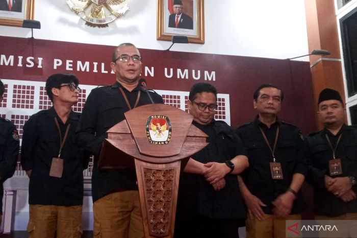 Ketua kpu minta maaf jika pelaksanaan pemilu 2024 masih kurang baik